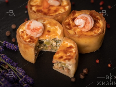 Мини-киш с креветками 